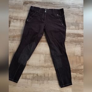 Ariat Dark Brown Equestrian Pants with Black Accents